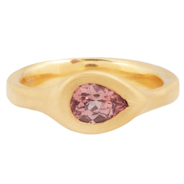 Anam Ring #4 in 22k yellow gold and pink spinel by Erin Cuff Jewelry.