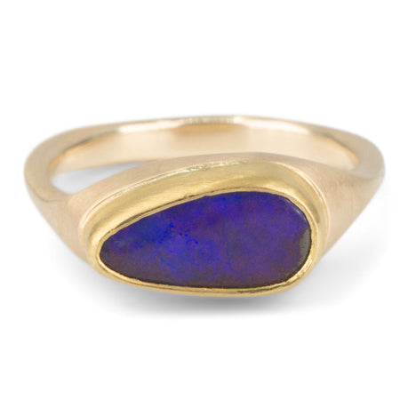 Opal Signet #6 in 14k and 22k yellow gold by Erin Cuff Jewelry.
